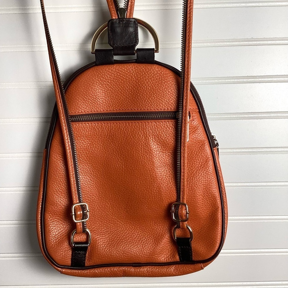 Valentina Backpack converter Purse BrownWith Black Trim Excellent Condition - Picture 8 of 14